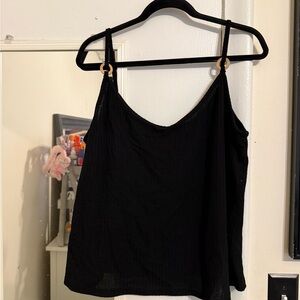 SHEIN Black Camisole Top with Gold Accents